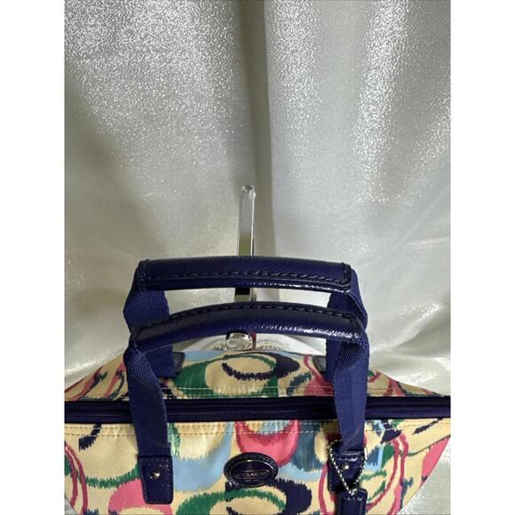 Coach Ikat Print Vinyl Handbag 10” X 8” X 4” - Picture 4 of 9
